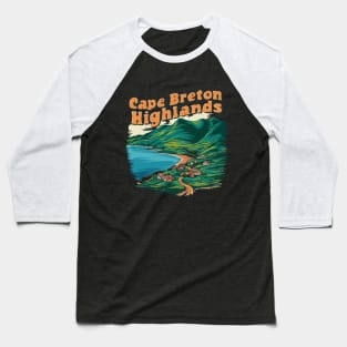 Cape Breton Highlands. Canadian Island Baseball T-Shirt